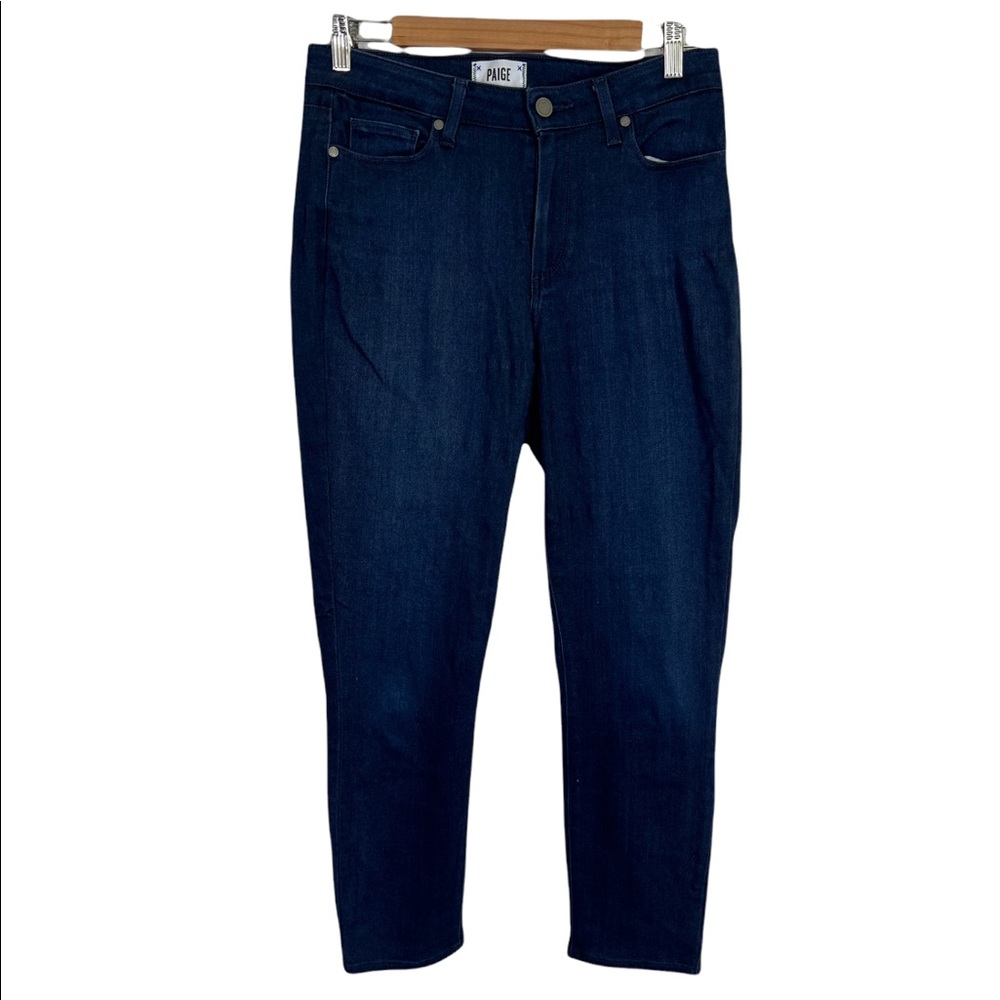 Paige Jeans 9 Petite Hoxton Ankle Peg Rosalyn High Rise Blue Dark Medium Flawwed